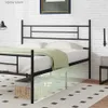 Other Bedding Supplies Full size bedstead with top plate and footrest 14 inch metal platform under bed storage solid metal Flat noodles support bedstead Y240320