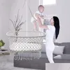 ベッドルームの家具居心地が良くて安全な赤ちゃんハンモッククレードルスイングベッドホワイトで吊り下げられたバスケット生まれ - 乳児に最適0〜6か月ca dhcih