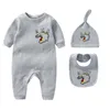 Designer de luxo recém-nascido bebê algodão macacão flor carta macacão roupas do miúdo bebês meninos menina bodysuit macacões roupas para crianças