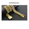 Volle Strass-Kuba-Kette, dicke Tide-Marke, personalisierter Hip-Hop, 20 mm Diamant in zwei Reihen. Collier Acier Inoxydable Bijoux