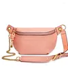 Totes Designer Women Bag äkta läderflickor Chest Casual midjeväskor damer axel messenger cross body