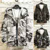 Men's Jackets Men Outdoor Hooded Coat Stylish Camouflage Print Jacket With Zipper Placket Hip Hop Style For Spring