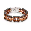 Bangle Heren Armbanden/Armbanden Oranje Motorfiets Armbanden Met Ketting Voor Mannen/Vrouwen Punk Rvs Sieraden 240319