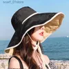 Hüte mit breiter Krempe Fischerhüte Modischer Damen-Sonnenschutz Strand C Frühling/Sommer Sonnenschutzhut Eimerhut mit großer Krempe Kanten-UV-Schutz-Sonnenhut UPF 50+C24319