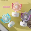 Electric Fans Portable Mini Fan USB Laddning Handhållen Electric Quiet Pocket Cooling Handheld Office Outdoor Travely240320