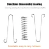 Shelters Stainless Steel Wind Rope Spring Hook High Strength Steel Rope for Camping Pro Fixed Hook Tarps Tent