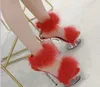 Dress Shoes Shuzumiao fur sandals Women Female Sandals Platform Shows 2020 Summer Sexy Transparent High Heels clear heels Bride H2403252