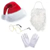 Berets Christmas Santa Hat Eyeglasses And Beard Set For Po Props Drop