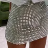 Jupes Élégant Club Quotidien Fête Jupe Robe Tenues Polyester Régulier Paillettes Sexy Argent Mince Couleur Unie Spandex Printemps