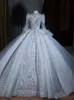 Charmig Crystals A Line Dresses for Bride Women Boho بالإضافة إلى حجم طويل الأكمام الطويلة