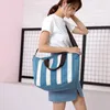 Torba mody damska płótno w paski w paski torebka torebka na ramię Messenger Multifunkcja Podróż duża torba