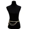 Bälten Tassel Gold Chain Belt för kvinnliga klänningar Designer Märke Luxury Punk Fringe Silver midjebälten Kvinnlig metall Gyllene klänning Bälte