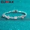 チャームブレスレットDJMAX 6.07-6.43CT FULL MOISSANITE FOR WOMEN ORIGINAL 925 STERLING SILVER RARICUT LAS MOISSANITEチェーンNEW 2023 L240320