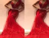 Red Elegeant Prom Dresses One Shoulder Appliques Beads Tulle Long Vestidos Party Evening Gowns Wear5455954