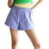 Shorts pour femmes Femmes S Y2K Mignon Lounge Stripe Patchwork Casual Pyjama Taille élastique Jambe large Bas courts