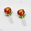 Thick Glass Bowl Flower Style 14mm Male Joint Handle Slide Bowl Piece Accessories For Bongs Water Pipes