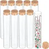 Бутылки, 15 шт., стеклянная пробирка с пробкой, прозрачные плоские мини-баночки для лабораторных вечеринок, конфеты, специи, бусины