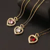 Colares de pingente Lua jóias amor colar com micro incrustação de zircão colorido clavícula geométrica em forma de coração