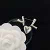 Cute Channel Style New Heart Letter Brooches Classic Sliver Color Charm Brooch Spring New Designer Jewelry Accessories Designed For Girls Fashion Gift Brooches