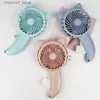 Electric Fans 3-color portable handheld fan handheld pressure fan mini portable fan no battery home cute fan cooling cartoon handheld fanY240320