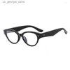 Sunglasses Sunglasses Retro Oval Frame Glasses Women Girl Simple Cute Black Reading Daily Dating Exquisite Fashion Jewelry Accessories Y240320