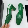 Sandalen zomer gaas ronde teen dikke hielpompen dames uitsnijdingen platte slingback sandalen jurk banket socialite groot formaat sandalias