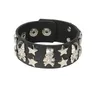 Bangle 2023 Nytt pu punk läder armband justerbar gotisk manschettarmband med nitspännband för män kvinnor 240319