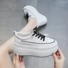 Sıradan Ayakkabı 8cm Beyaz Orijinal Deri Platform Topuk Kadınlar Daireler Konforlu Sürüngenler tıknaz spor ayakkabı yaz