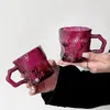 Bicchieri da vino Ins Rosa dei venti Cintura rossa Metti Glacier Glass Bevanda domestica di alto valore Tazza d'acqua Caffè freddo Regali di San Valentino Bevanda latte