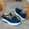 Casual Shoes Summer Sports for Women 2024 Retro Light Platform Women's Outdoor T-Strap Flats Ladies Wedge Sneakers