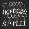 Nyckelringar DIY A-Z Letters Nyckelkedjan Bil For Men Metal Keychain Ring Women Simple Letter Name Party Gift