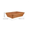 Kitchen Storage Tableware Basket Woven Fruit Food Tray Sundries Plate Home Weave Bread Plastic Rattan