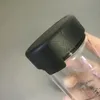 Bottiglia vuota naturale trasparente da 60 ml con barattolo con fascia di rottura antimanomissione, chiusura nera opaca, sigillo interno