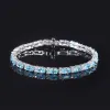 Bracles Wong Rain 100% 925 argent sterling émeraude rubis saphir saphir diamant à carbone élevé bracelet gemme bracelet fin bijoux en gros en gros