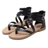 Nowe sandały w stylu rzymskim buty pięty letnie sandał czarne klapki dla kobiet 240228