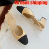 Designers Robe Chaussures Slingbacks Sandal Ballerines Chaussures Espadrilles Ballerines Sandales Dames Fête De Mariage Femmes Chunky Talons Hauts Pantoufle Taille 35-42