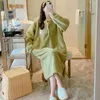 Women's Sleepwear Dress Design Sleep Bottom Warm Dressing Winter Size Ladies Dresses Soft Big Nightgown Pajamas Sleeping Korean Sweater Long