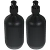 Flytande tvåldispenser 2 st 500 ml svart matt schampo duschgel lotion tom flaska 2 st restkropp tvättar husdjuret