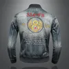 2023 Spring Autumn Slim Stand Collar Embroidered Denim Jacket Casual Mens Clothing Coat Trendy Fashion Motorcycle 240307