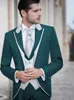 Ternos masculinos azul marinho com branco 3 peças terno masculino xale lapela traje homme padrinhos casamento para homens noivo smoking blazer