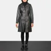 Cappotto da donna in pelle nera completamente personalizzato Nuovi cappotti in pelle trench lunghi personalizzati in stile classico