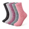 Chaussettes femme 5 paires laine chaude pour tricot épais équipe thermique hiver