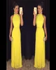 Yellow Elegant Formal Evening Dresses Long 2019 vestido de festa Halter abendkleider vestido formatura Applique Prom Party Gowns845180728