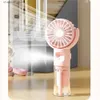 Electric Fans 1 handheld spray fan portable small fan outdoor mini handheld fan which can be placed on the desk summer supplies student fanY240320