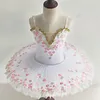 Abbigliamento da palco Fiore con scollo a V Sling Gonna soffice Vestito da balletto per ragazze Costume da spettacolo Lago dei cigni Festa TUTU per bambini