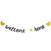 Party Decoration Welcome Home Banner Letter Hanging Bunting dekorerad med bröllop baby shower Back Flag