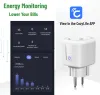 Plugue inteligente de controle WiFi UE com monitor de energia 16A Tomada elétrica CozyLife APP Controle de tomada de alta potência Suporte Alexa Alice 220V 110V