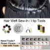 Weft 01# Jet Black Hair Bundles Real Natural Human Hair Extensions Longe Hair Weft NonRemy 50g/pack 12 16 20 24 inch With DIY Tools