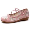 Fioti di Flowalk Fiori ricamati da donna ricamato in tela Ballet, Triangle Butties Ladies Casual Comfort Jacquard Cotton Ballerinas Scarpe