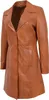 Wysokiej jakości niestandardowy brązowy, oryginalny, skórzany płaszcz dla kobiet długi Duster Casual Overcoat Street